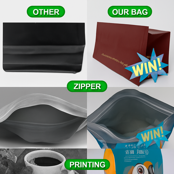 Three Side Seal Food Grade Chestnut Nylon Vacuum Bag - Image 2